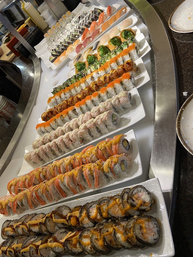 Rows of dishes ready for self-serve dining.